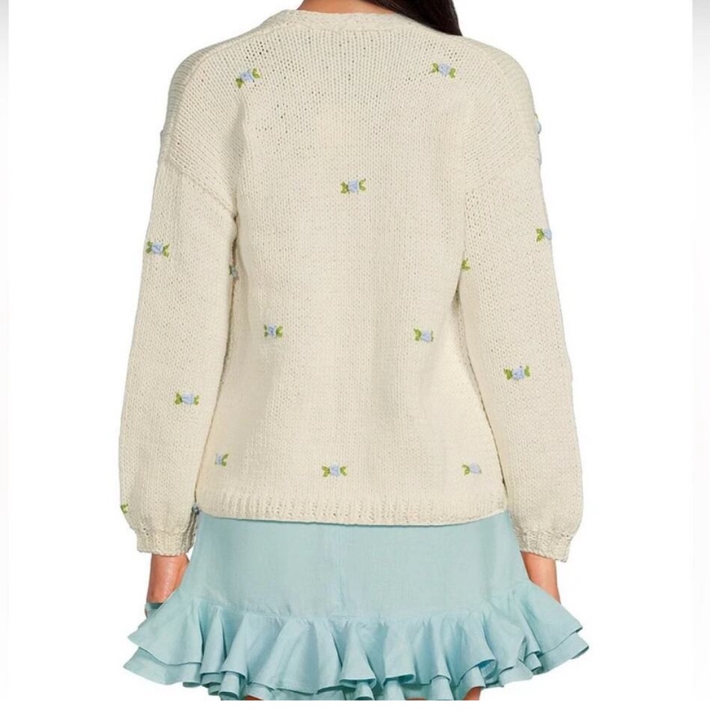 Fanm Mon Hand Knit Rose Cardigan.